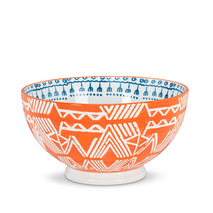 Orange & Blue Deep Bowl 6"D