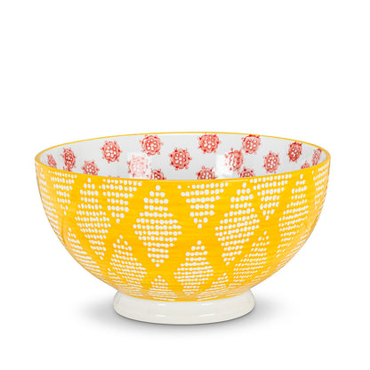 Yellow & Red Deep Bowl 6"D