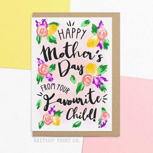 From Your Favourite Child Mother's Day Card