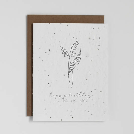 May Birth Flower Lily of the Valley Plantable Greeting Card