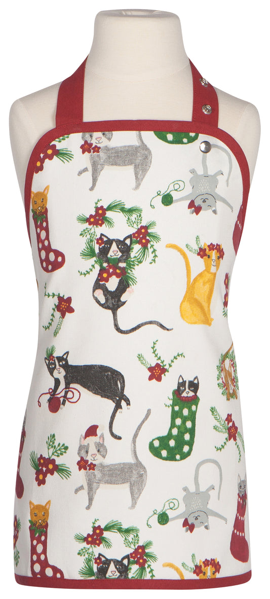 Kids Apron Meowy Christmas