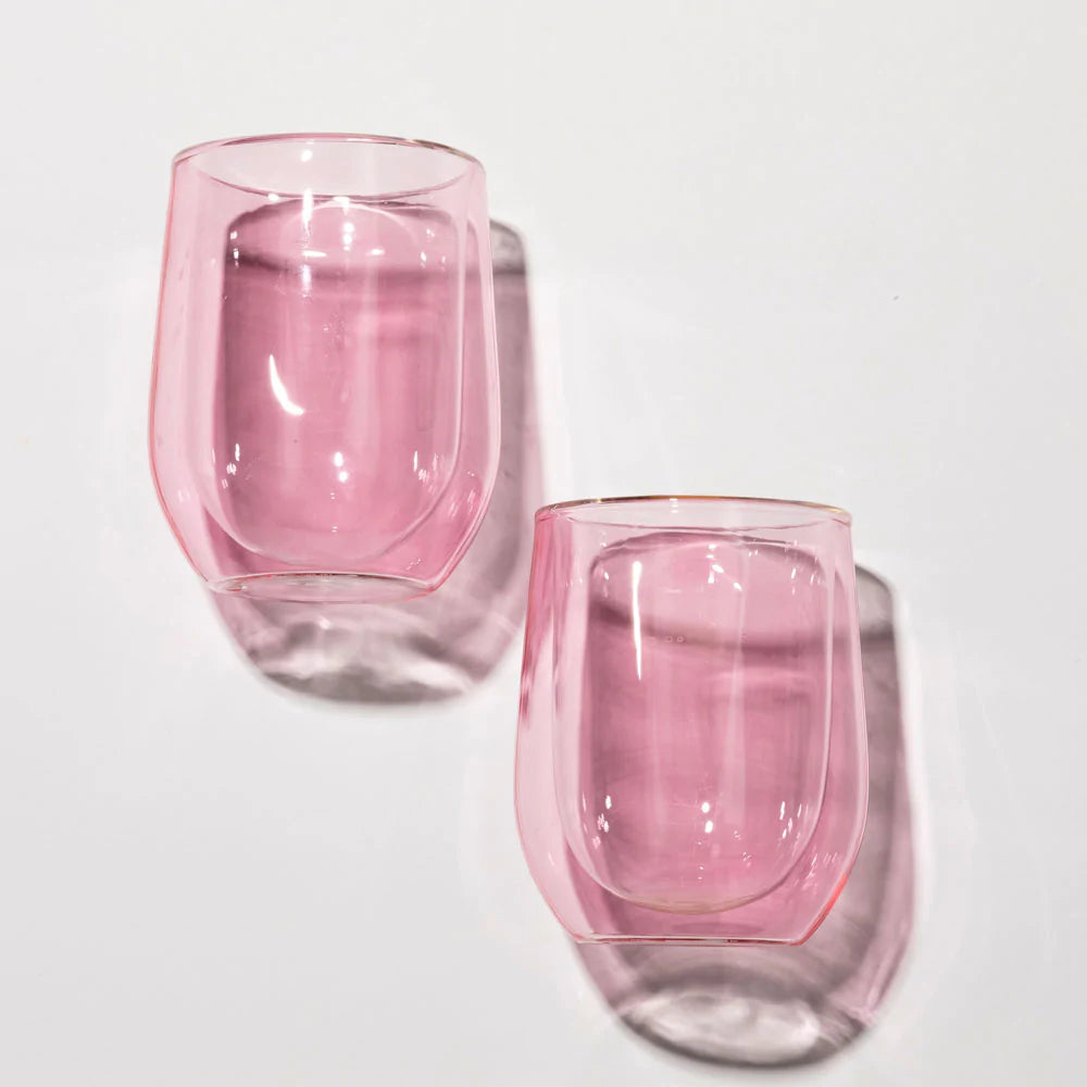 Glass Stemless Double Pack Blush