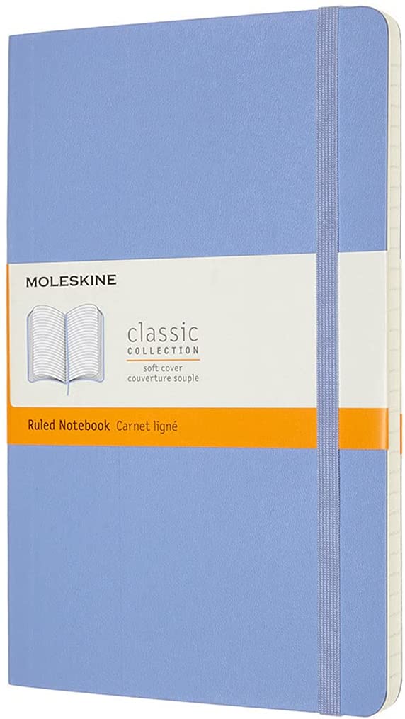 Classic Pocket Hydrangea Blue Soft Cover Ruled Notebook