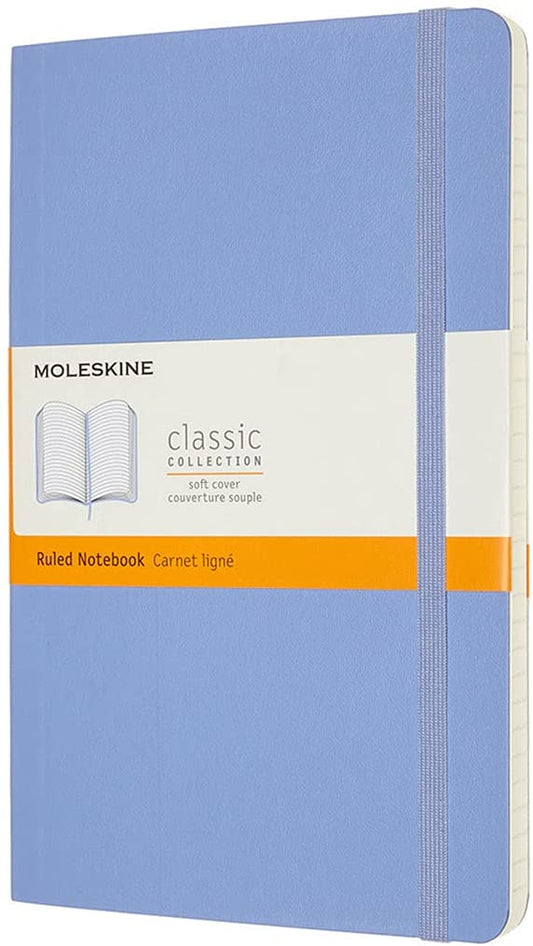 Classic Pocket Hydrangea Blue Soft Cover Ruled Notebook