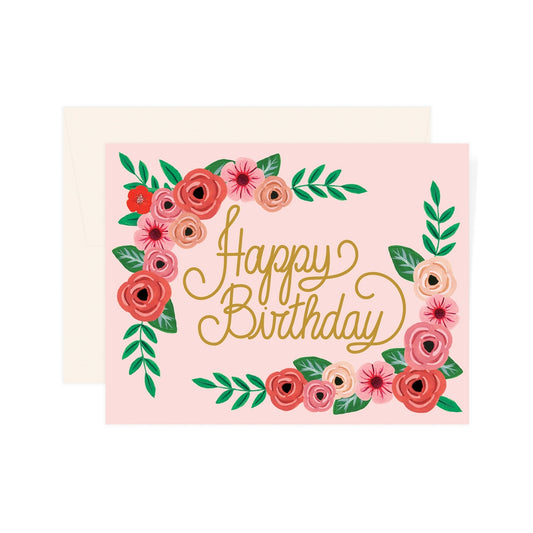 Happy Birthday Floral Rose Card