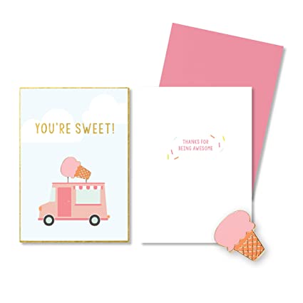 Ice Cream Pin Giftable Stationery-Greet Card