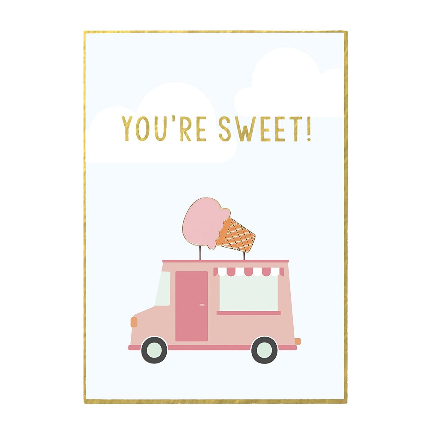 Ice Cream Pin Giftable Stationery-Greet Card