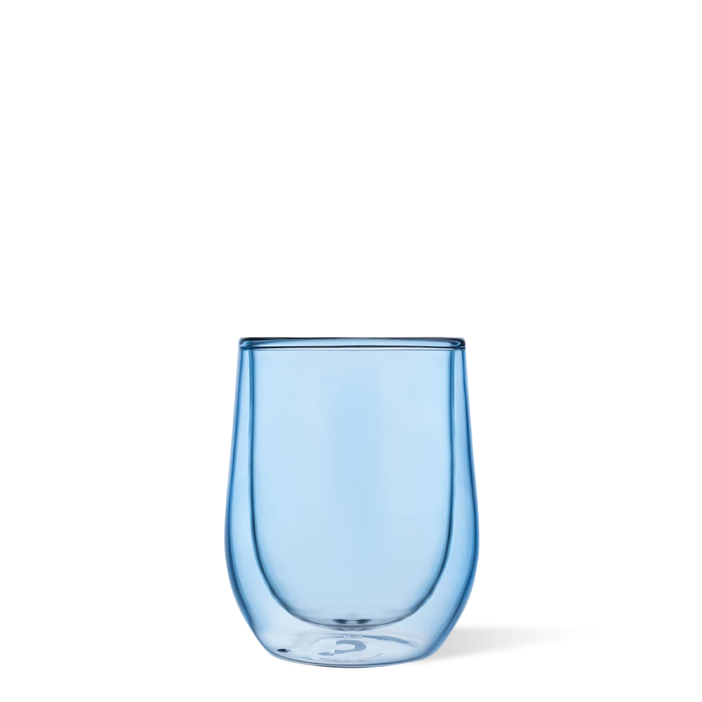 Glass Stemless Double Pack Ice Blue