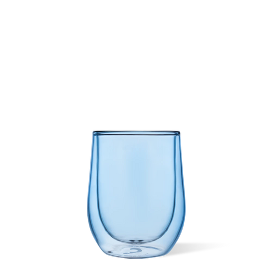 Glass Stemless Double Pack Ice Blue