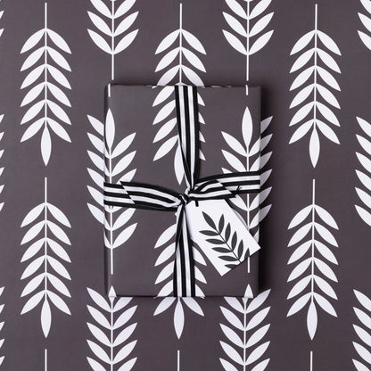 Black Leaves Wrapping Paper