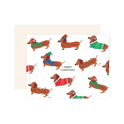 Christmas Dogs Merry Christmas Card