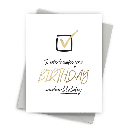 Birthday Vote Modern Birthday Card