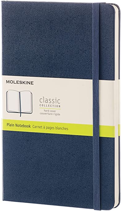 Classic Pocket Blue Hard Cover Plain Notebook