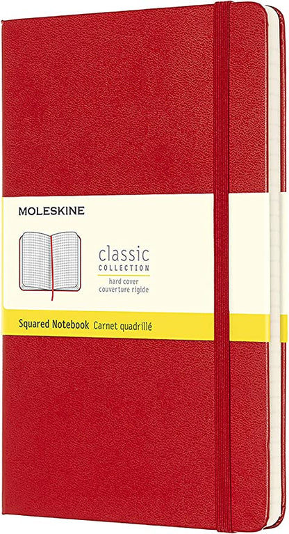 Classic Large Red Hard Cover Square Notebook