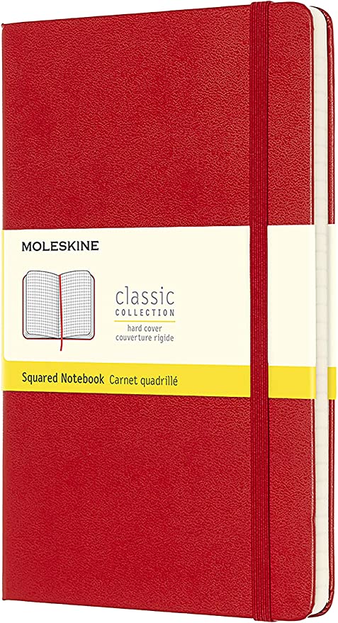 Classic Large Red Hard Cover Square Notebook