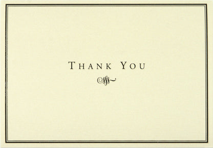 Black & Cream Thank You Boxed Cards