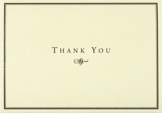 Black & Cream Thank You Boxed Cards