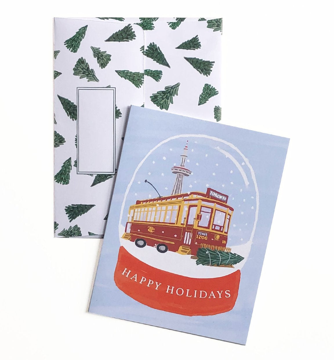 Happy Holidays Vintage Streetcar Card