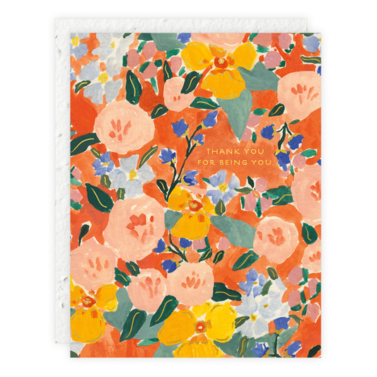 Red Orange Floral Card