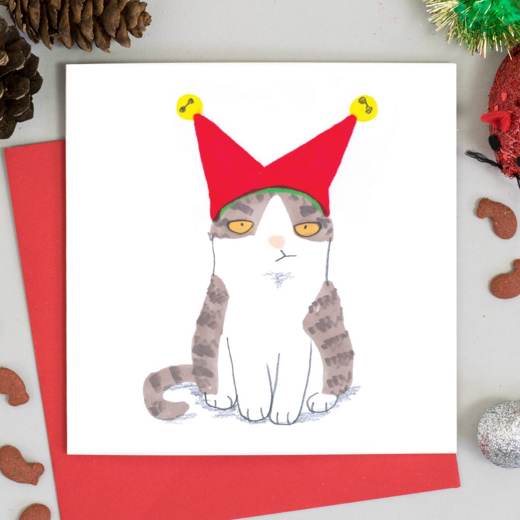 Cats in Christmas Hats 6 Assorted Christmas Cards