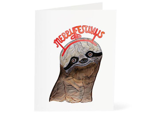Sloth Merry Festivus Card