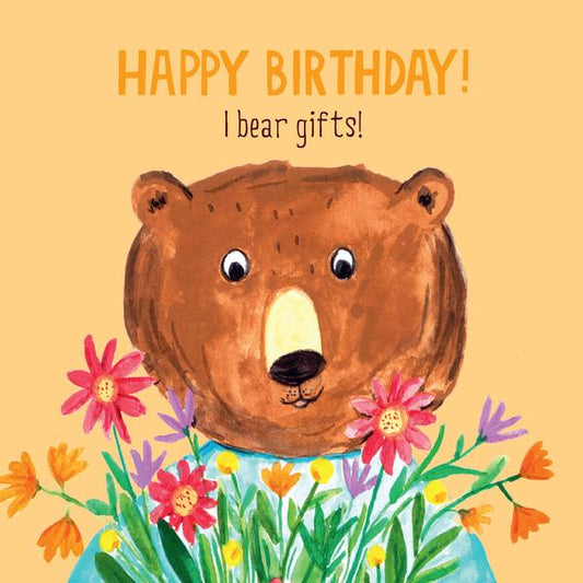 Birthday Bear Flowers Card