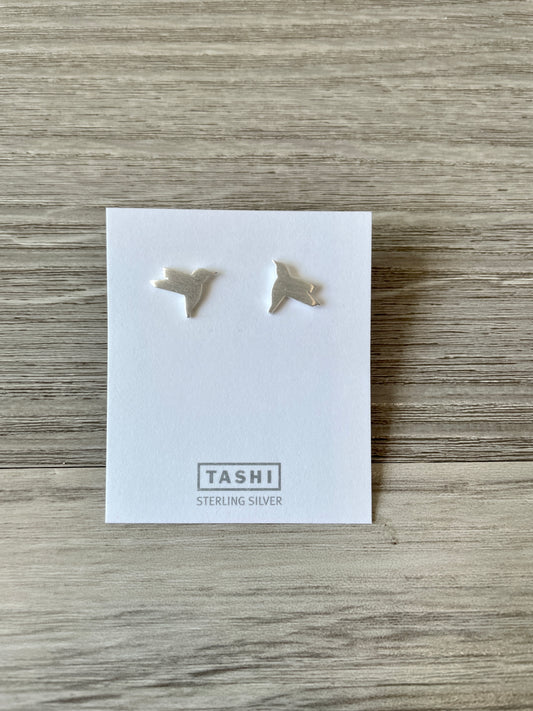 Hummingbird Stud Brushed Sterling Silver