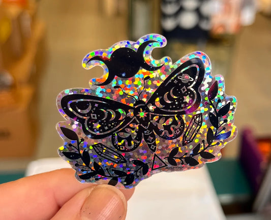 S6 Moth Glitter Sticker