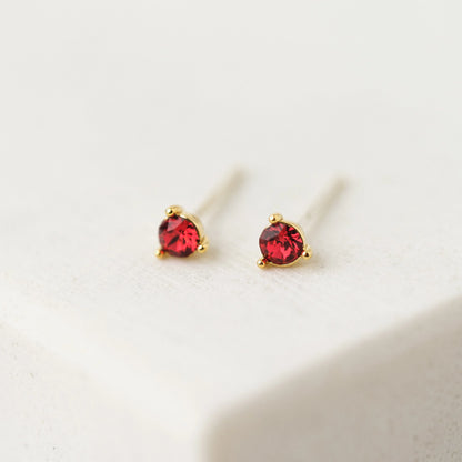 January Kaleidoscope Birthstone Stud Earrings Gold
