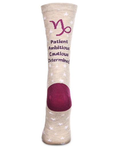 Capricorn Zodiac Sign Crew Hemp Heather Socks