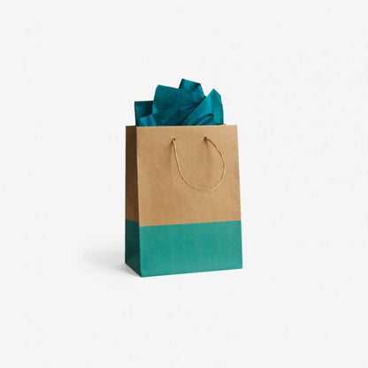 Kraft Bag Dip-Dyed Turquoise Bag