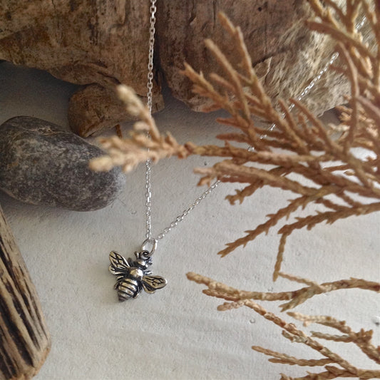 Aristaeus Honey Bee Necklace in Sterling Silver