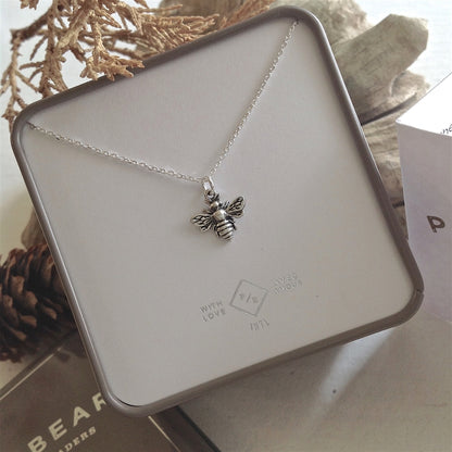 Aristaeus Honey Bee Necklace in Sterling Silver