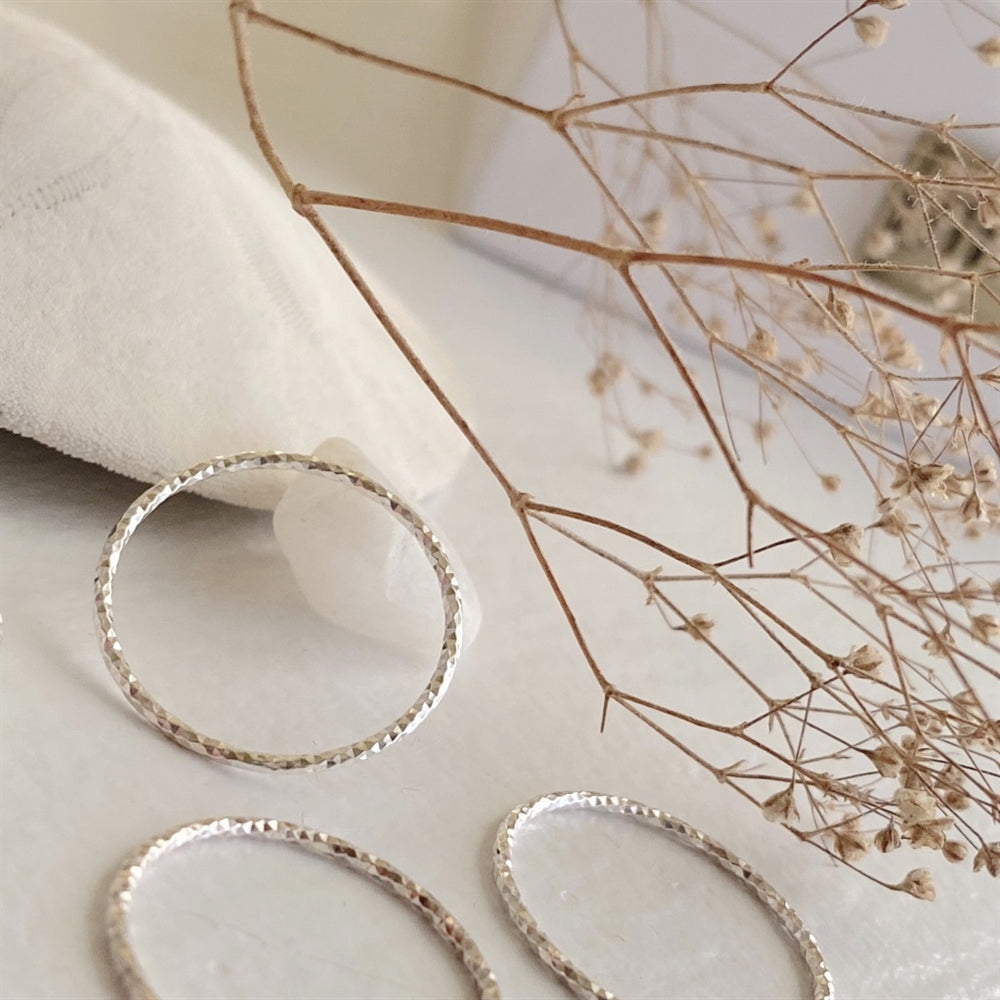 Nicks Tiny Textured Ring in Sterling Silver