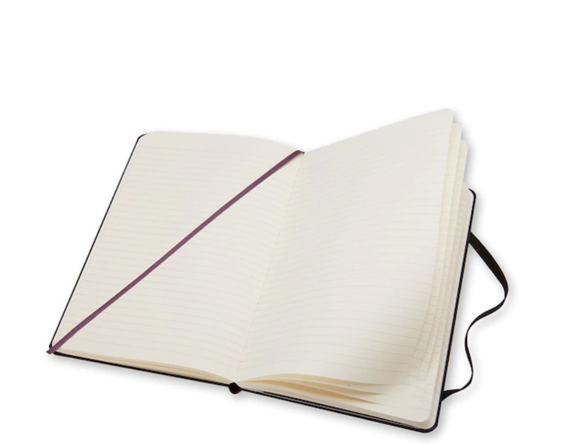 Classic Large Black Soft Cover Ruled Notebook