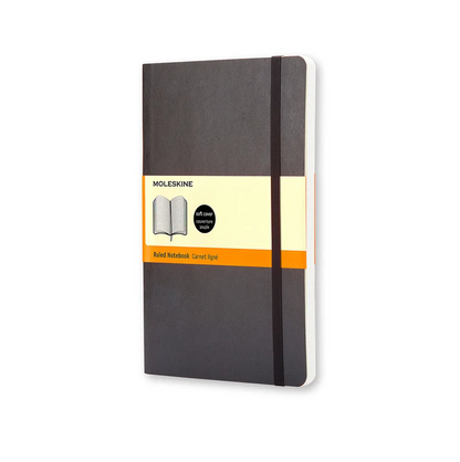 Classic Large Black Soft Cover Ruled Notebook