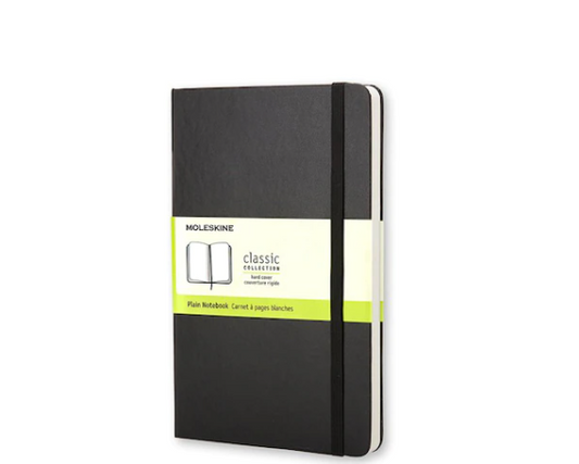 Classic Pocket Black Soft Cover Plain Notebook