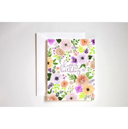 Vintage Floral Birthday Card