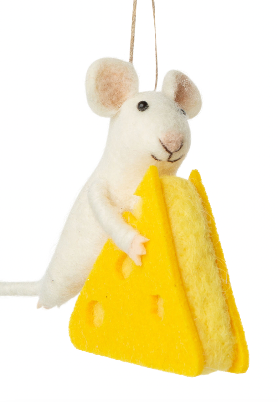 Felt Mouse Who Got The Cheese Ornament
