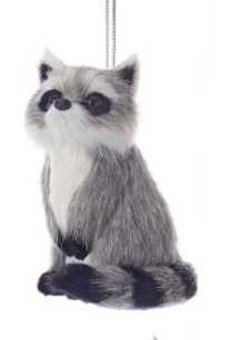 Plush Furry Grey Animal Ornament