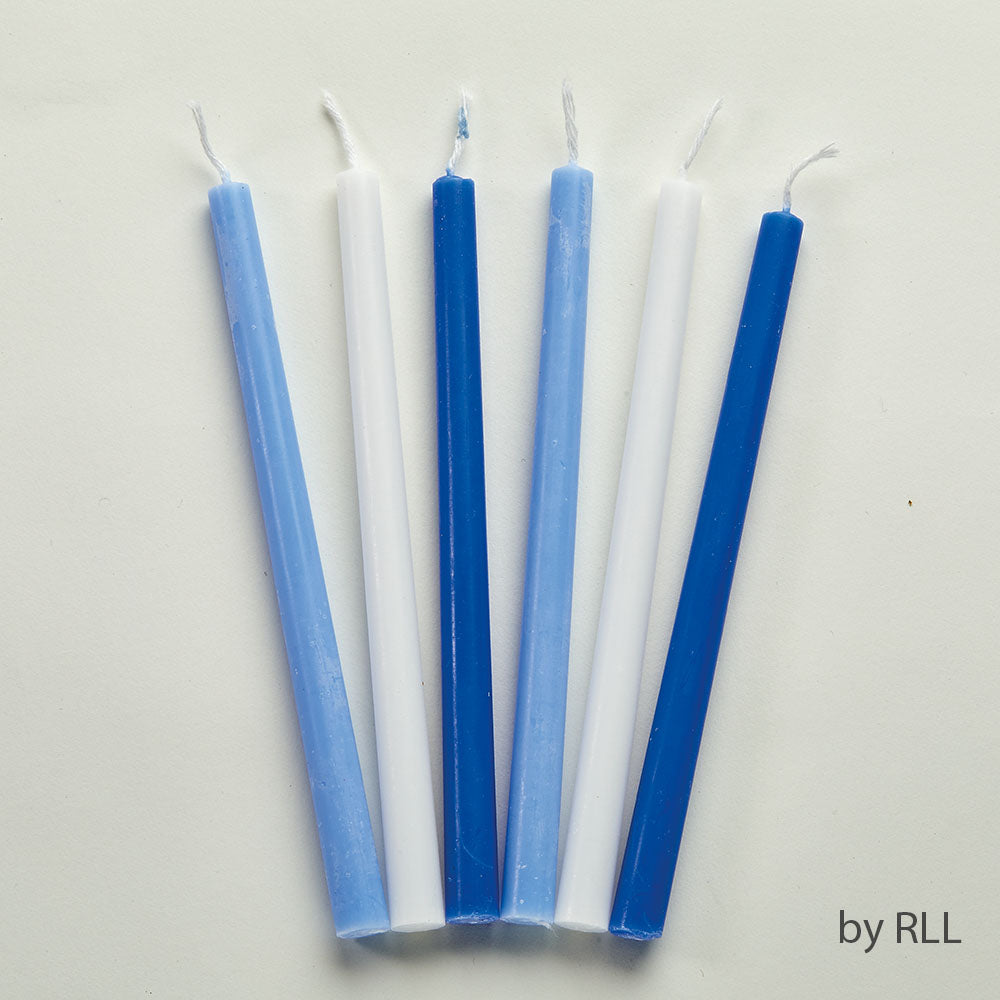 Deluxe Chanukah Blue & White Candles