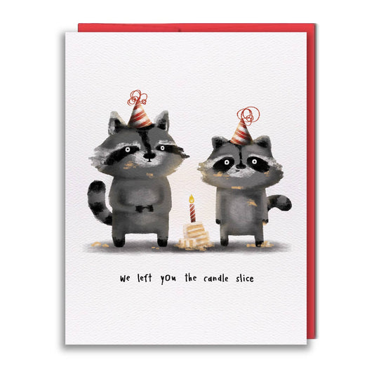 Raccoon Cake Birthday Card