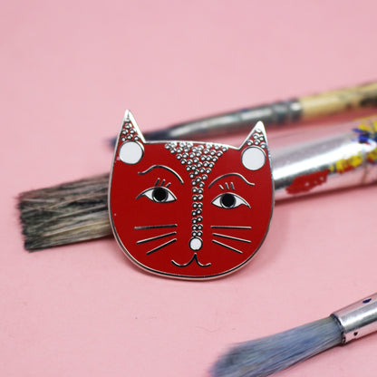 @152 Yayoi Catsama Cat Artist Pin