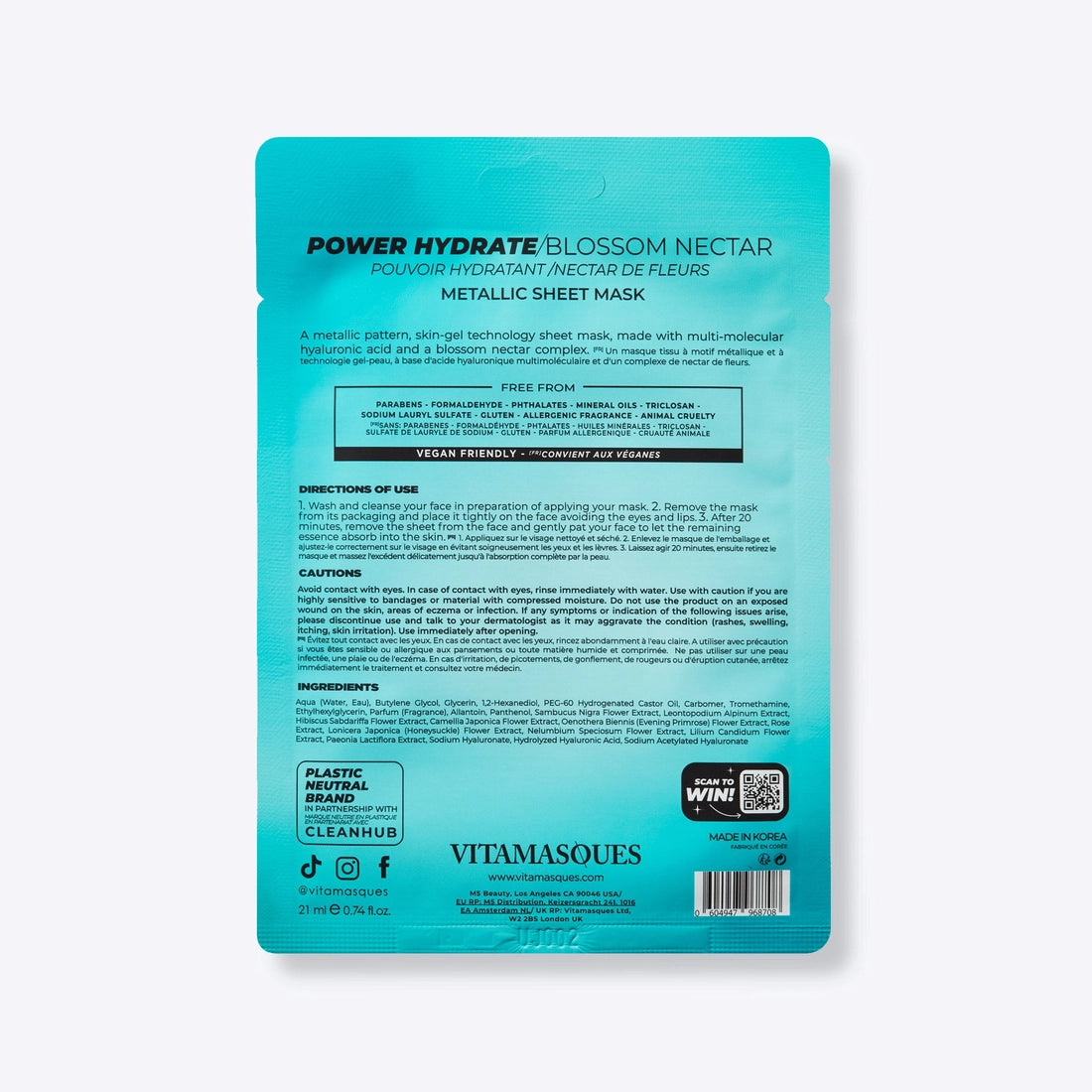 Power Hydrate Blossom Nectar Metallic Face Sheet Mask