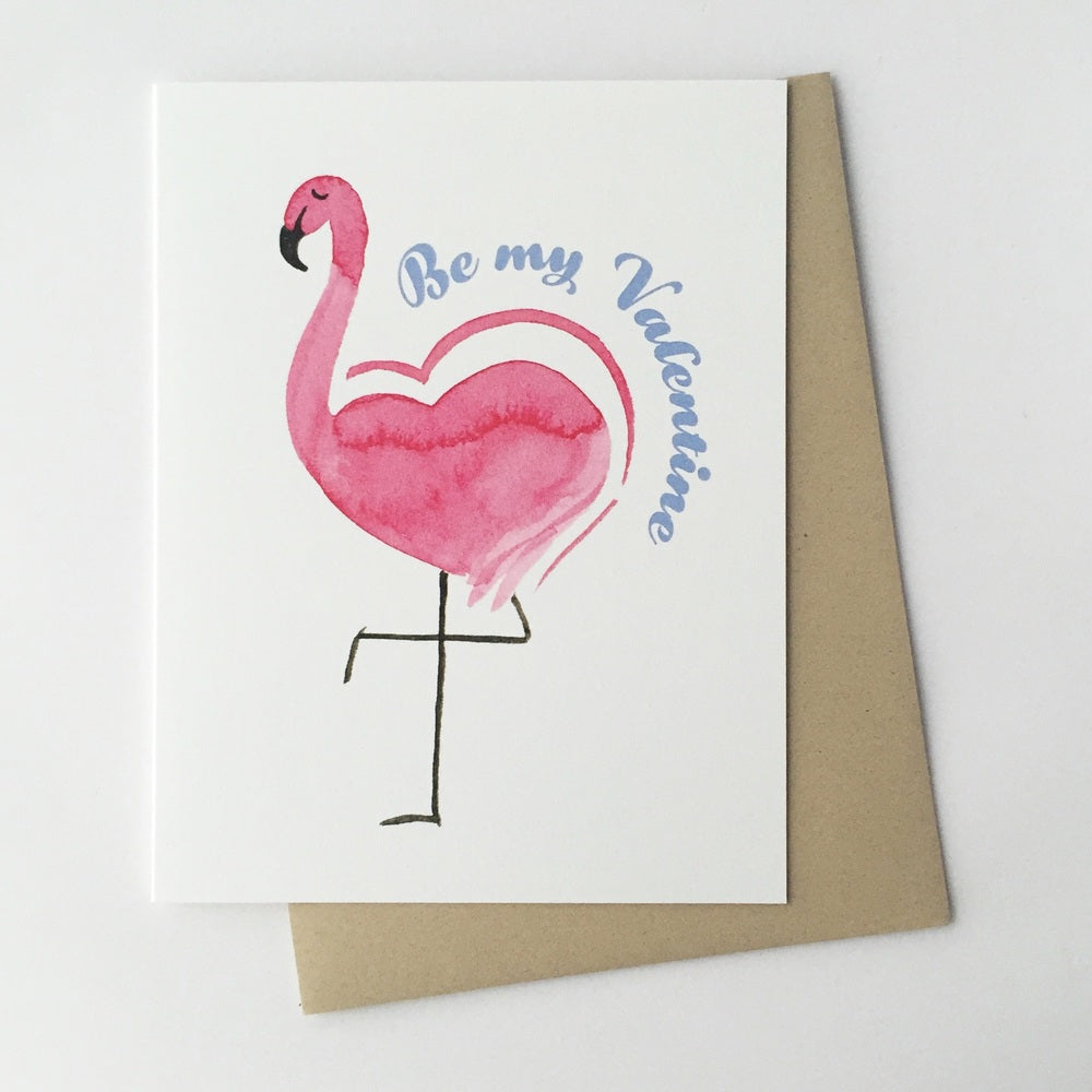 Flamingo Valentine's Day Card