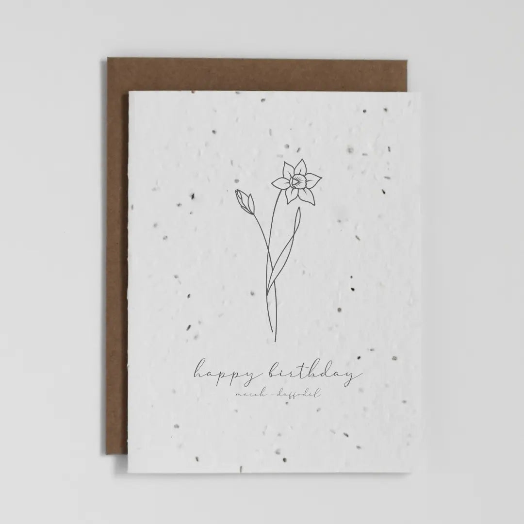 March Birth Flower Daffodil Plantable Greeting Card