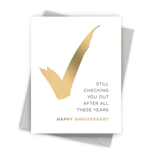 Checking You Out Modern Anniversary Card