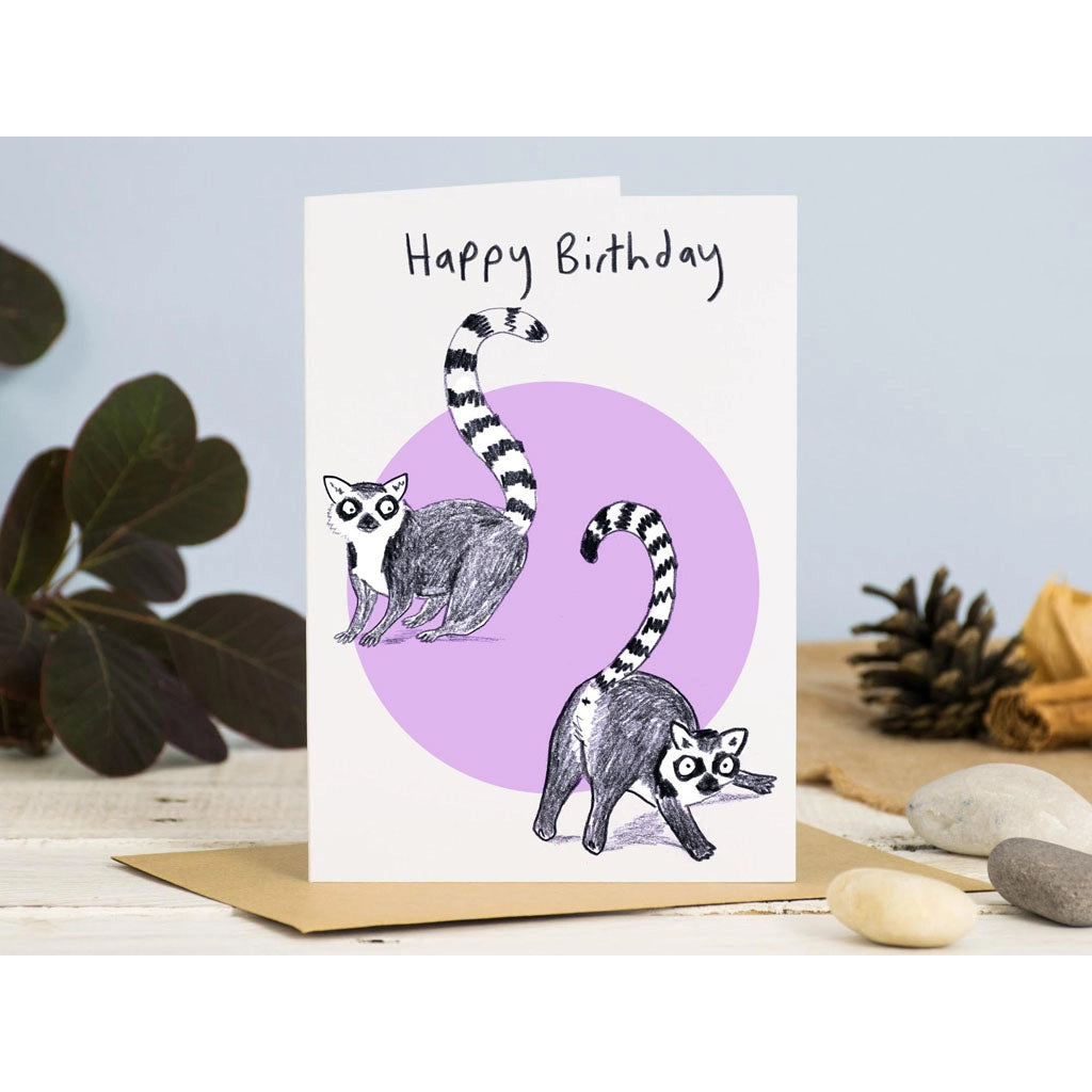 Happy Birthday Lemurs Card