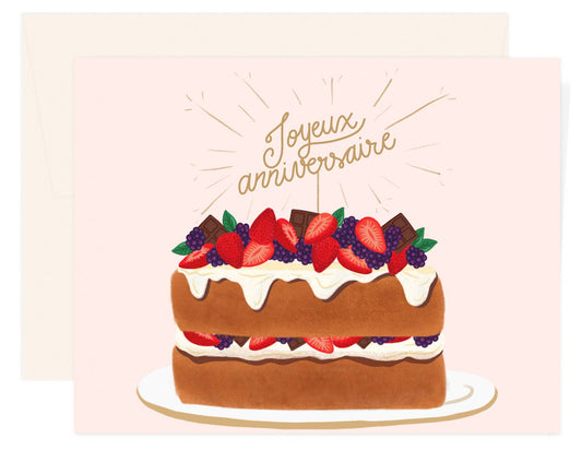 Anniversaire Cake Sparkles Card