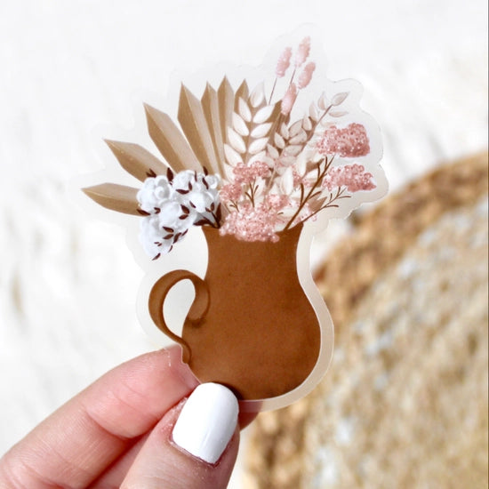 S10 Clear Clay Pitcher Bouquet Sticker